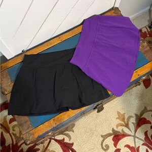 Lululemon Athletica Black and Purple Tennis/Skater Skirt Set